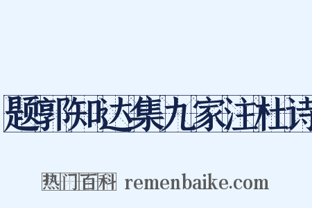 题郭知达集九家注杜诗是什么意思的图片